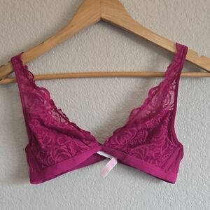 Lace Bralette in Deep Pink